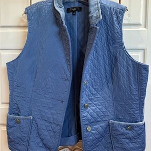 Talbots Blue Diamond-Patterned quilted Vest